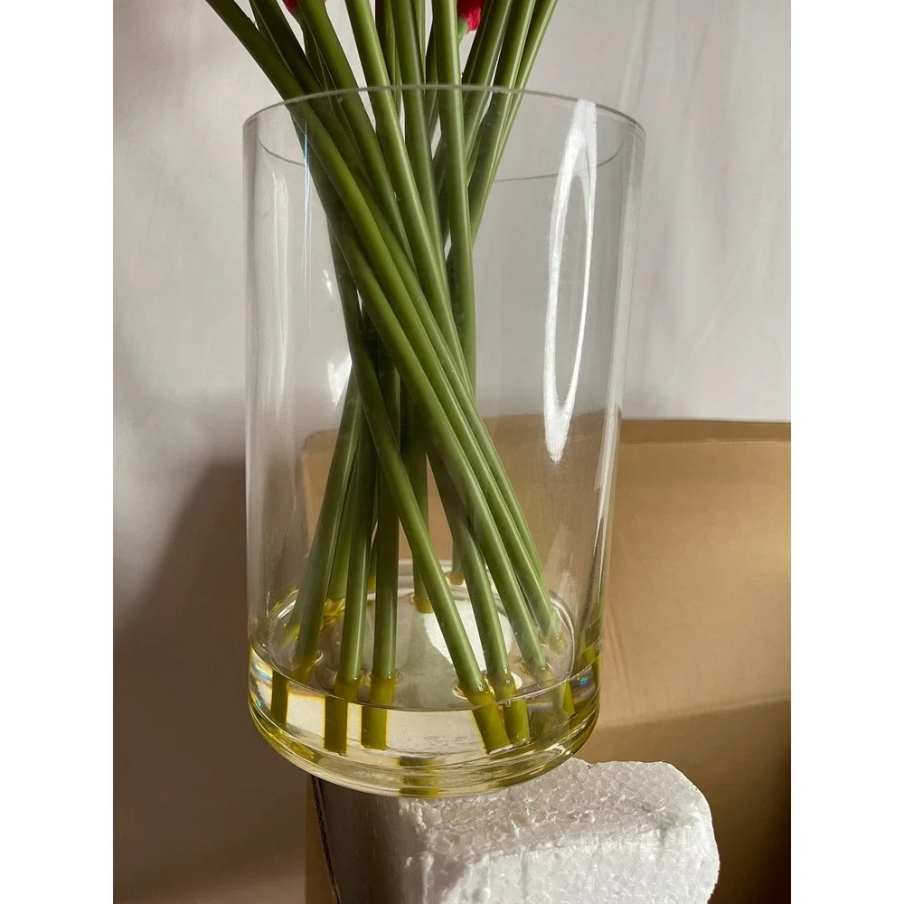 Well Known Red Faux Calla‎ Lily Arrangement in Glass Vase with Illusion Water